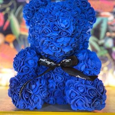 Royal Blue Rose Bear 40cm