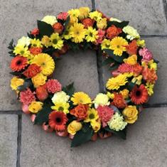 Yellow and Orange Loose Wreath