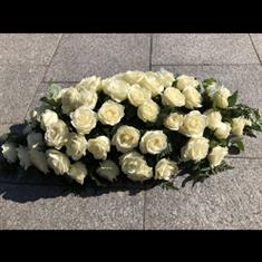 White Rose Casket Spray 