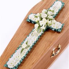 Based White Funeral Cross