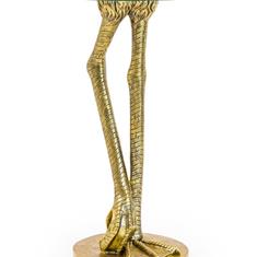 Antiqued Gold Bird Leg Side Table