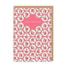Happy Birthday Kitsch Floral Greeting Card