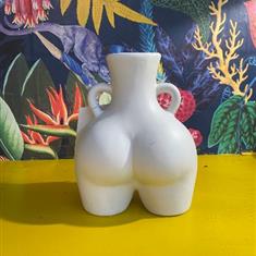 White Love Handle Vase Medium