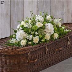 All White Casket Spray