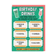 Birthday Night Drinks Coupon Card