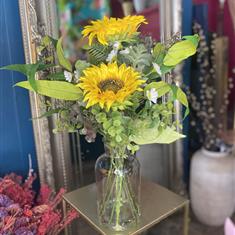 Sunflower &amp; Eucalyptus In Vase