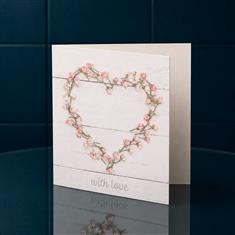 With Love Floral Heart Greeting Card 