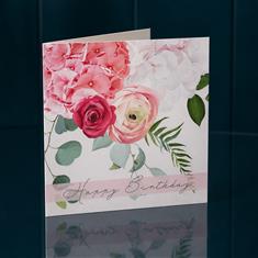Happy Birthday Floral Greeting Card 