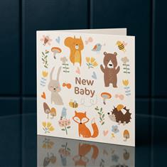 New Baby Greeting Card Animals